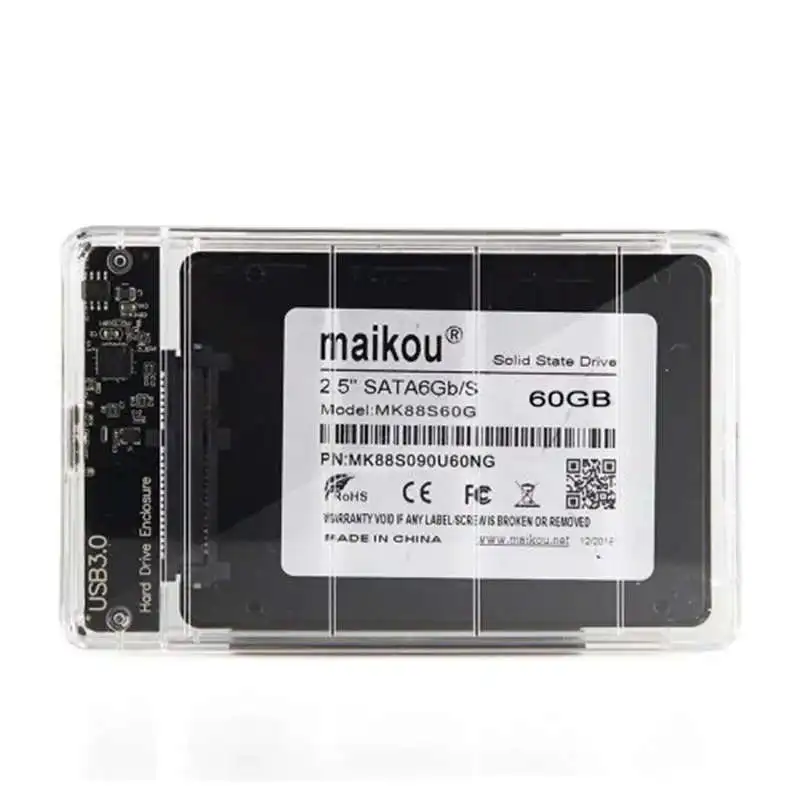 Maikou Usb3.0 2 в 1 2,5 дюймов Sata3 6 ГБ/сек. мобильный твердотельный накопитель черный 60 Гб