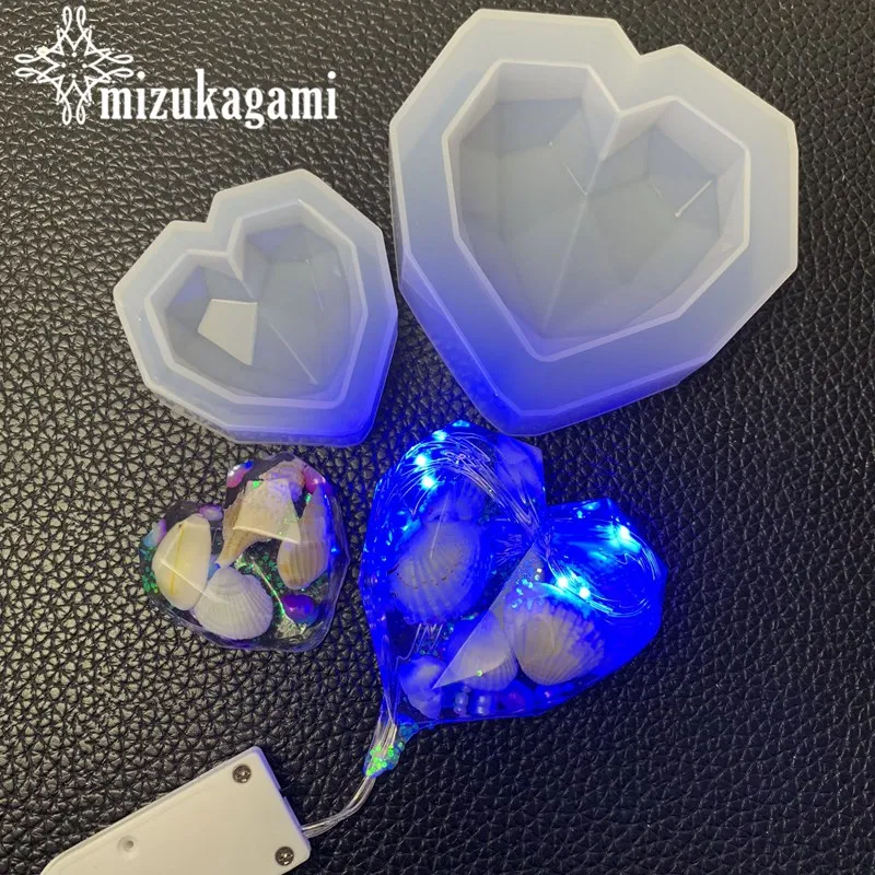 UV Resin Jewelry Liquid Silicone Mold Heart Charms Pendant Molds 6cm 9cm 1pcs For DIY Intersperse Decorate Making | Украшения и
