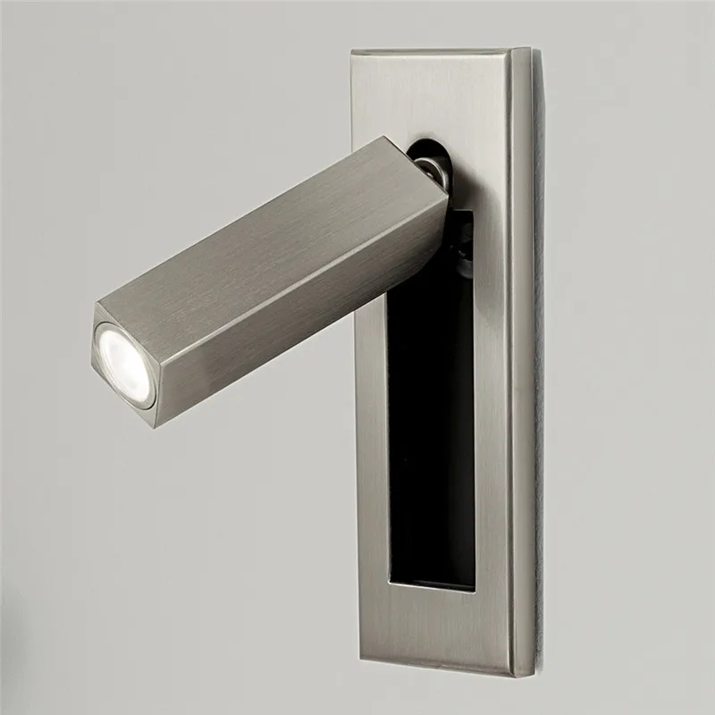 Satin Nickel ZEROUNO настенный светильник-бра для гостиницы 2 Вт Cree светодиодный 120lm светильник для чтения с хорошим качеством изголовья лампы для чтения док-переключатель точечный светильник - Цвет абажура: Satin Nickel