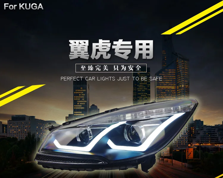 AKD автомобильный Стайлинг Головной фонарь для Ford Kuga фары- Escape светодиодный DRL D2H Hid Angel Eye сигнал Би ксеноновый луч