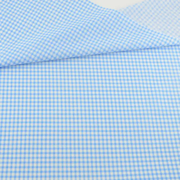 Ткань из 100% хлопка сине белая Лоскутная декоративная ткань в клетку с