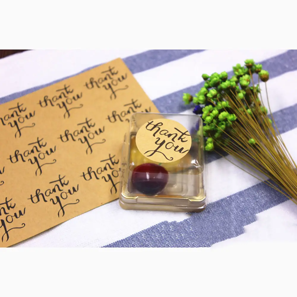 Множество спасибо коричневые крафтовые упаковочные уплотнения наклейки