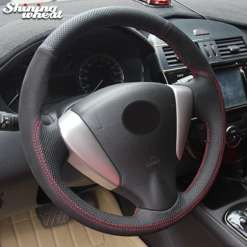 Ручная работа черная замша натуральная кожа фотосессия для Nissan Tiida Sylphy Sentra Versa Note