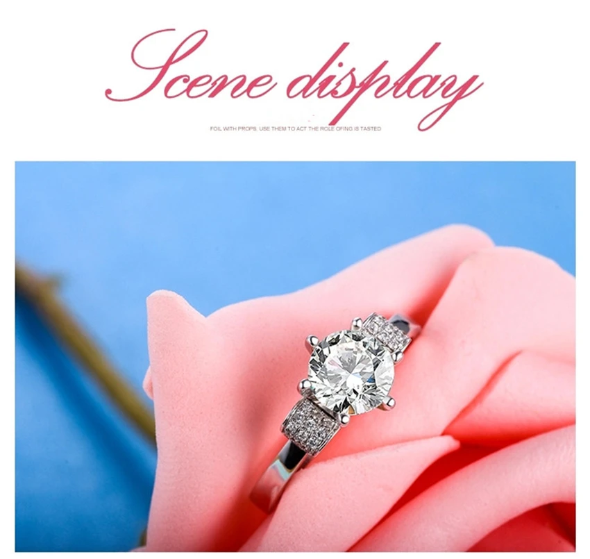 Real 925 Sterling Silver Women Ring Fire 0.6Ct 5.5mm Test Positive G-H Moissanite Diamond WARRANTY | Украшения и аксессуары