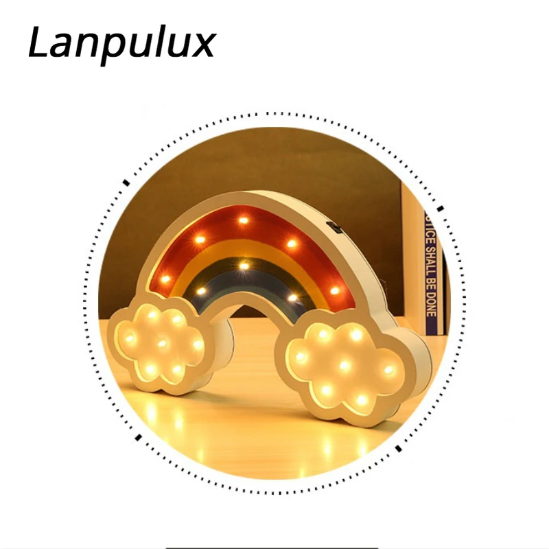 Lanpulux красочный Радужный Ночной светильник притягательные настенные