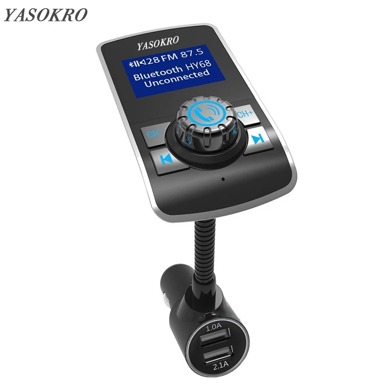 YASOKRO FM передатчик модулятор Автомобильный аудио MP3 плеер Bluetooth Handsfree