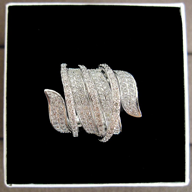 Классические большие стереоскопические кольца Marquise с фианитом класса ААА