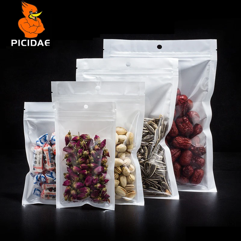 Синяя полупрозрачная прозрачная застежка молния Ziplock Упаковка Отверстие