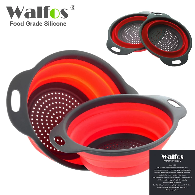 WALFOS 1 шт., кухонный складной силиконовый дуршлаг, ситечко для раковины, корзина для приготовления пищи, водосточная корзина, кухонная Корзина Дуршлаг гаджет