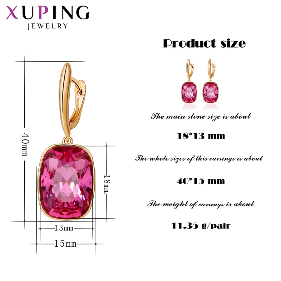 Xuping ювелирные изделия Роскошные обручи серьги кристаллы от Swarovski Бесплатный подарок упаковка на День Матери подарки для женщин девочек S150-20555