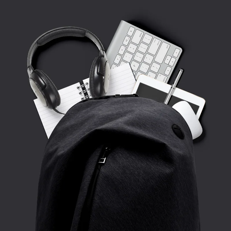 ARCTIC HUNTER, 15,6 дюймов, USB, водонепроницаемая мужская сумка для ноутбука, Спортивная, для путешествий, бизнес, ноутбук, мужской рюкзак для мальчиков, школьный ранец - Color: Black