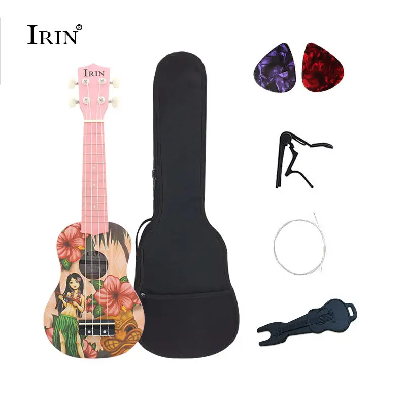Дешевые Ukelele набор 21 дюймов гитара укулеле 4 нейлоновые струны кавакинхо музыкальный инструмент профессиональная акустическая Гавайская сопрано гитара