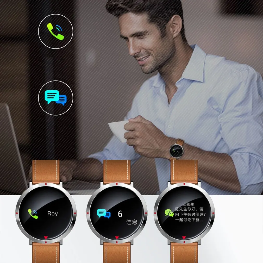 S2 умные часы циферблат из искусственной кожи Для мужчин женщин смарт-браслет