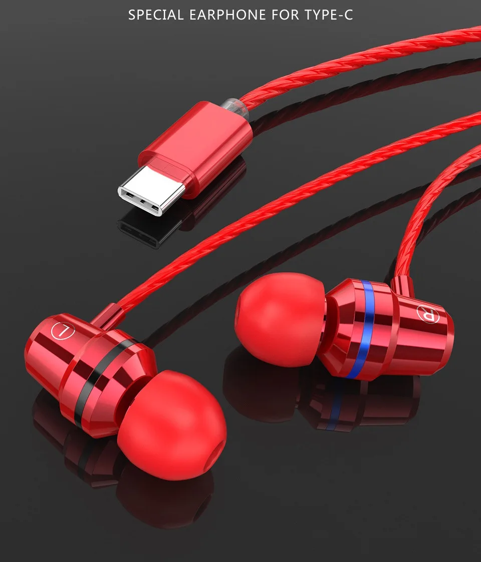Usb type C наушники с микрофоном наушники для Xiaomi note3 Nubia z17 samsung type c гарнитура стерео