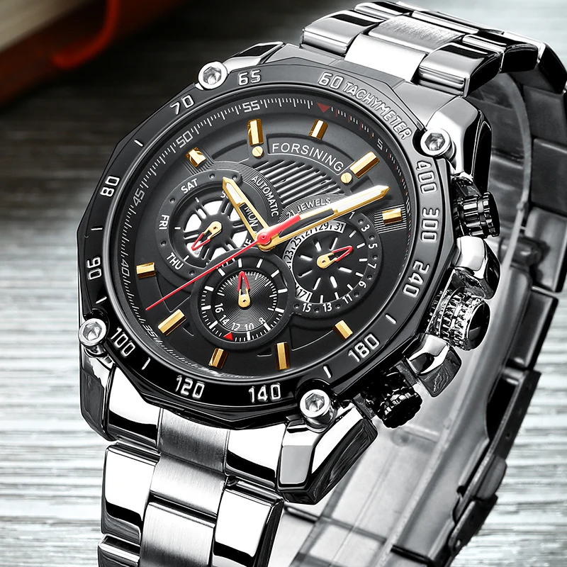 Часы наручные FORSINING Мужские механические брендовые модные роскошные с браслетом