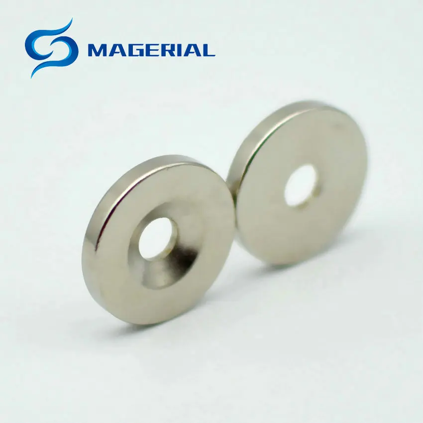 

60pcs NdFeB Countersunk Magnet Diameter 20x3 mm with M5 Screw Countersunk Hole Grade N42 Neodymium Rare Earth Permanent Magnet