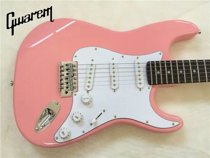 Электрическая гитара/Gwarem новая гитара/розовый цвет/гитара в Китае|st guitar|electric