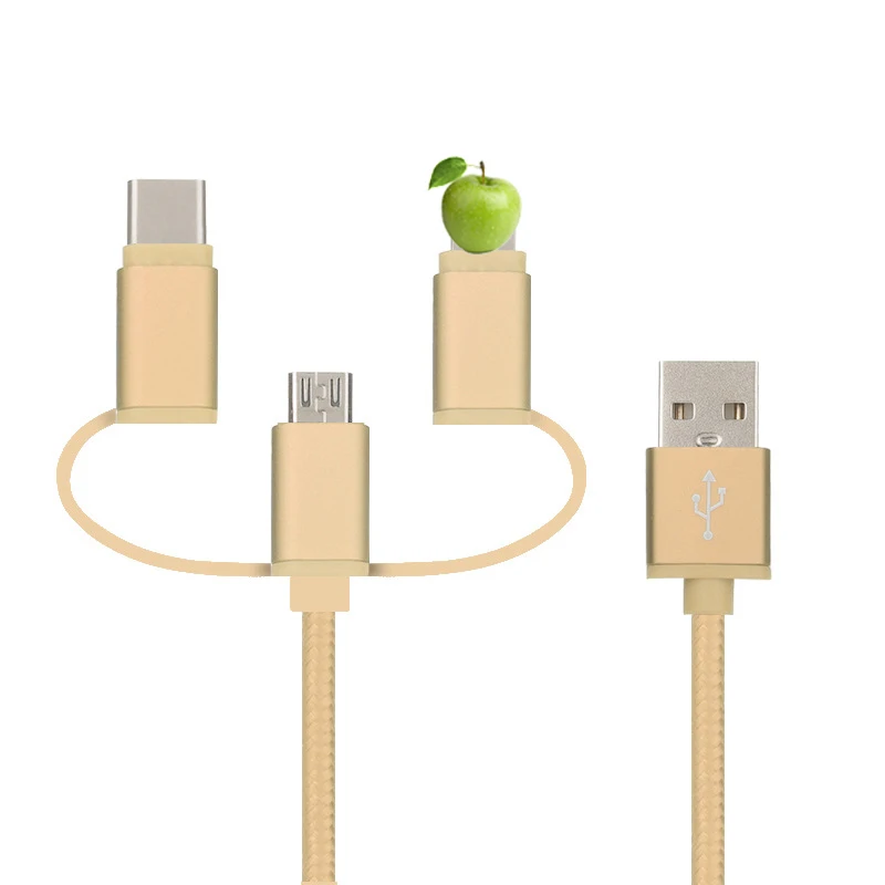 2.4A конвертер 3 в 1 USB кабель для быстрой зарядки передачи данных xiaomi huawei iPhone
