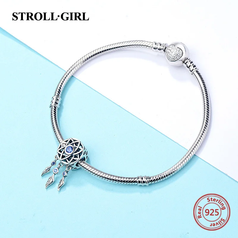 StrollGirl, серебро 925 пробы, очаровательный Ловец снов с циркониевыми бусинами, подходит для аутентичного браслета Pandora, ювелирное изделие для женщин, подарок