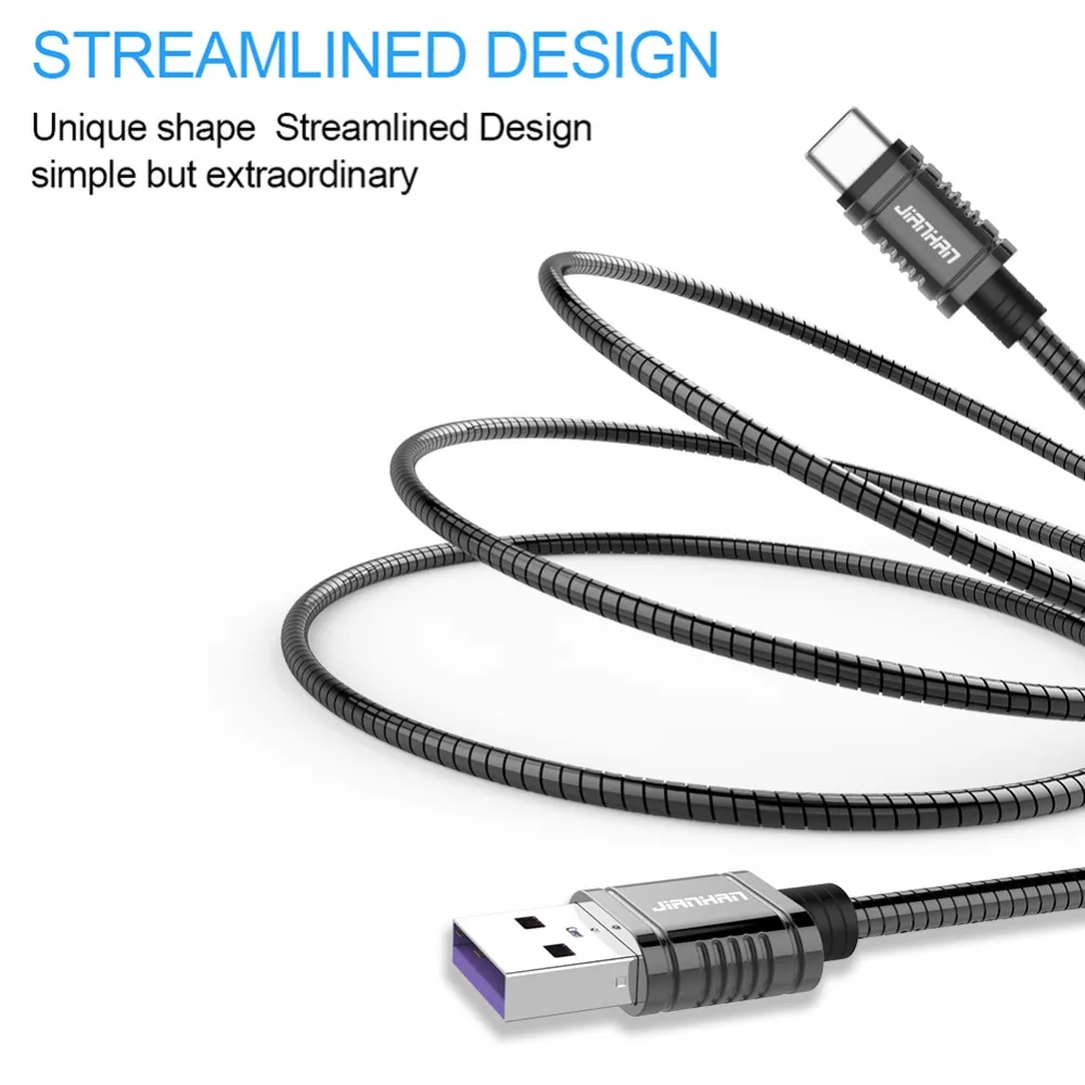 3A type C USB 2,0 кабель USB C провод для huawei Honor 5a Быстрая зарядка металлический провод для samsung s9 Note 3A Быстрая зарядка