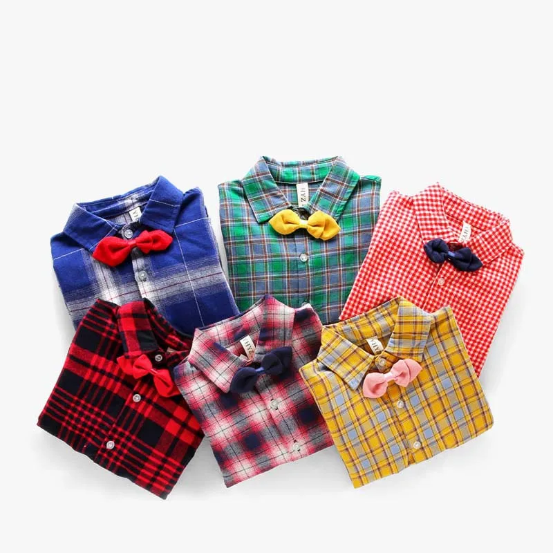Children Boys Shirts 2019 New Fashion Classic Casual Plaid For 2-7Years Kids Boy Spring/Autumn Wear Clothes Tops | Детская одежда и