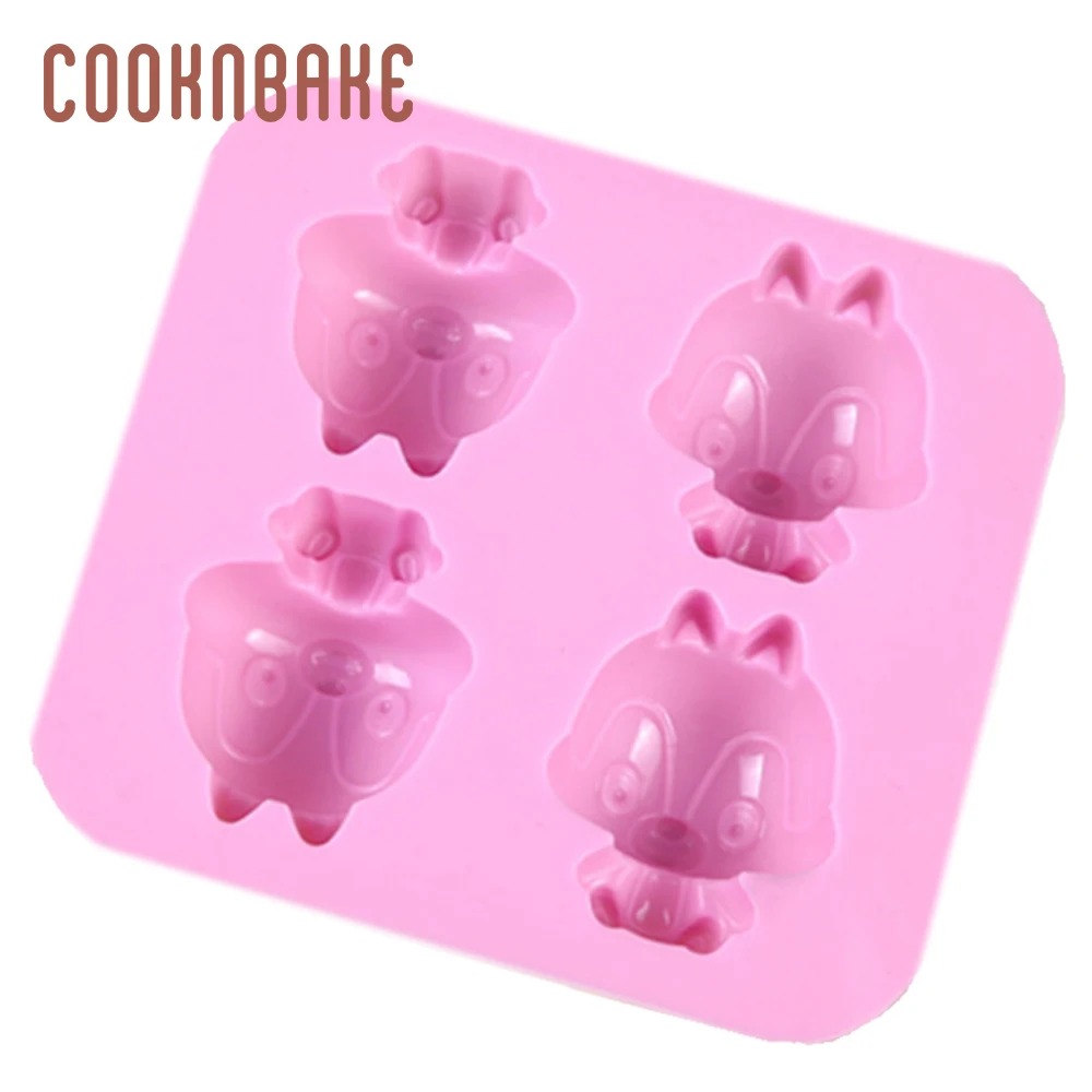 COOKNBAKE форма белки силиконовый инструмент для выпечки торта Силиконовое мыло для пудинга и желе форма для льда маленький торт Печенье Кондитерские формы 4 отверстия