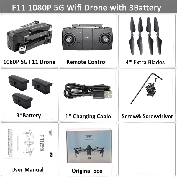 1080P 3B BX SJRC F11 PRO gps Дрон с камерой 2K Дрон FPV 5G Wifi Квадрокоптер управление жестами бесщеточный 25 минут время полета складной Дрон - Цвет: 1080P 3B BX