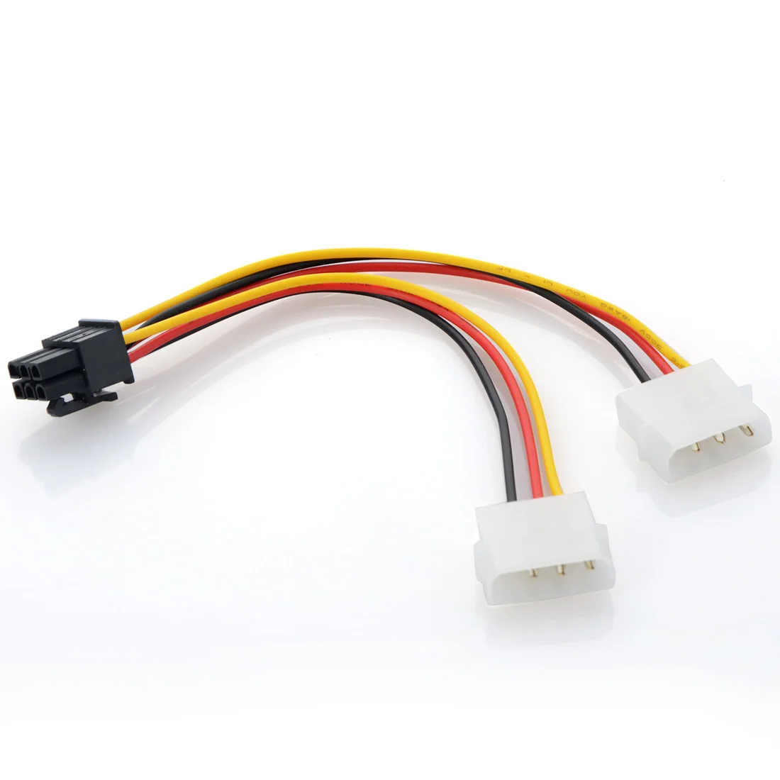 1 X Новый двойной большой 4 контактный до 6 кабель адаптера питания PCI E графическая