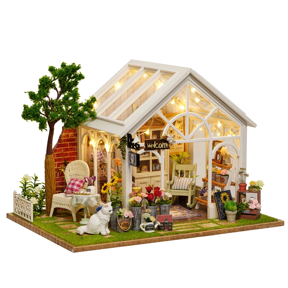 Сборный DIY Кукольный дом, игрушка, деревянный Миниатюрный Кукольный дом, кукольный домик, игрушки с мебели, подарок на день рождения, Рождество, солнечный цветок, дом