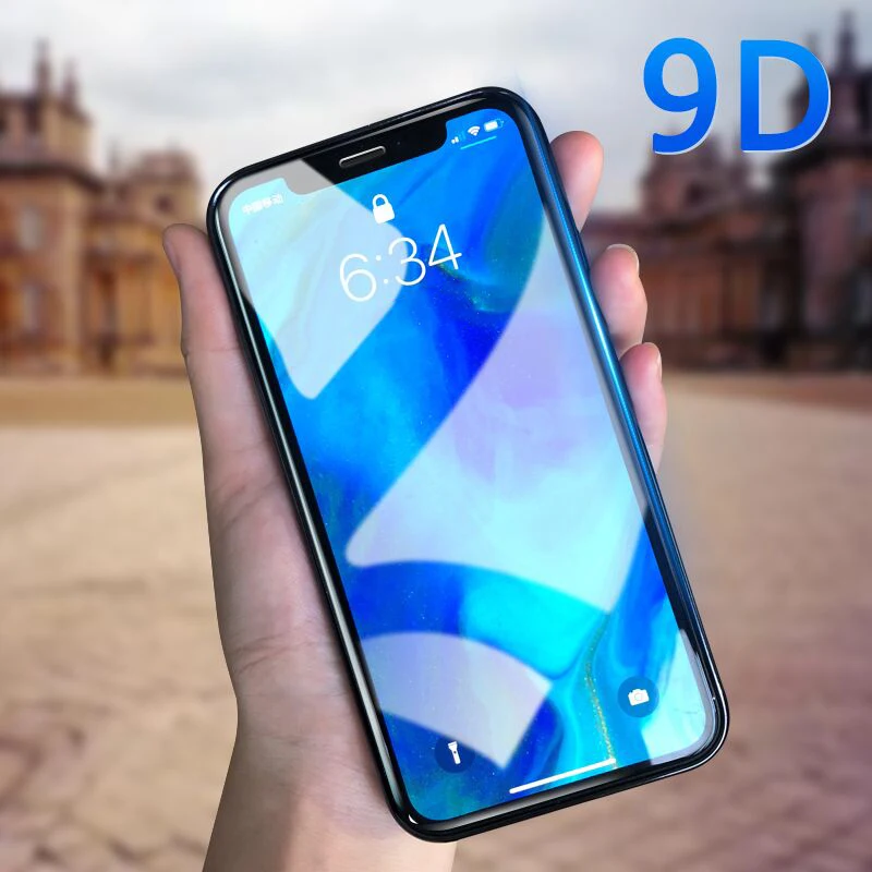 Защитное стекло 9D для iPhone 7 8 plus XR XS Max X 6 Plus 9h | Мобильные телефоны и аксессуары