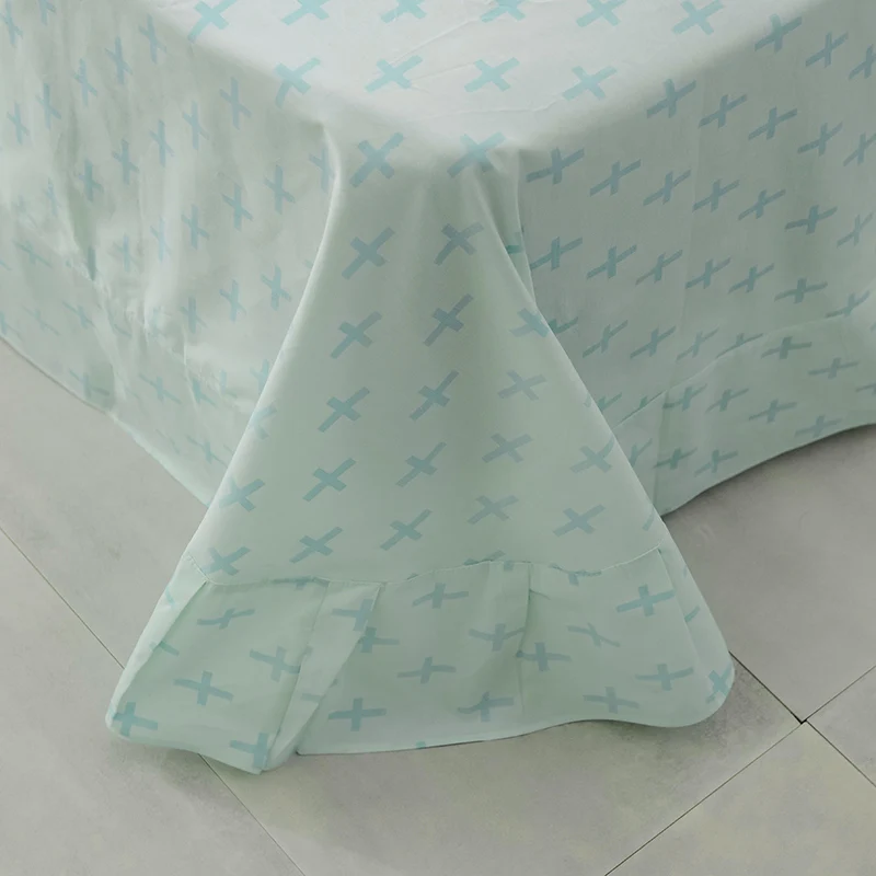 Green Plant Pattern Cotton Soft Bedding Set Queen King Full Size Bed Linen 4Pcs/Set Duvet Cover Sheet AB Side 2019 | Дом и сад