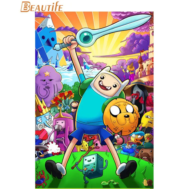 Тканевый плакат из шелковой ткани adventure time украшение для дома настенное