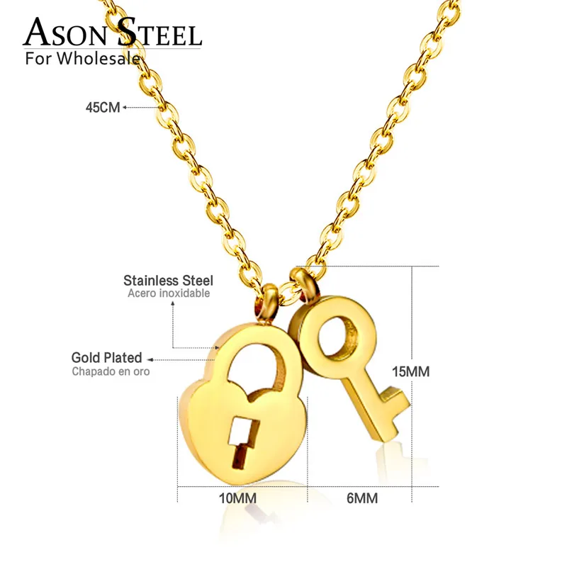 ASONSTEEL замок для ювелирных изделий ожерелье с подвеской в виде ключа из