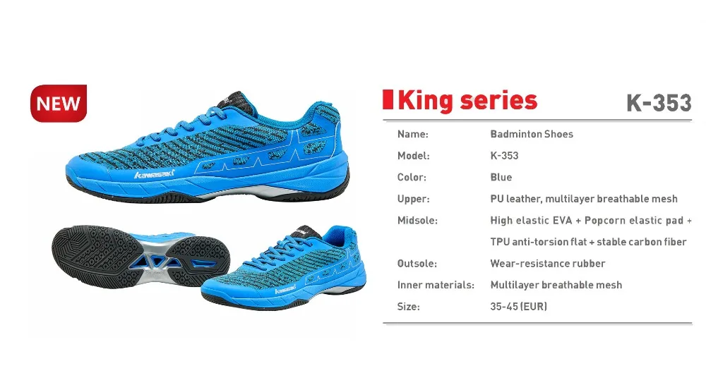 Оригинальные Кавасаки бадминтон обувь для мужчин Zapatillas Deportivas износостойкие дышащие кроссовки спортивная обувь K-353 K-522