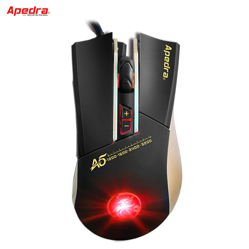 

APEDRA New USB Wired Computer Mouse 3200DPI Macro Program Optical Gaming Mouse Gamer Cable Mice for PC Laptop Game LOL CSGO Dota