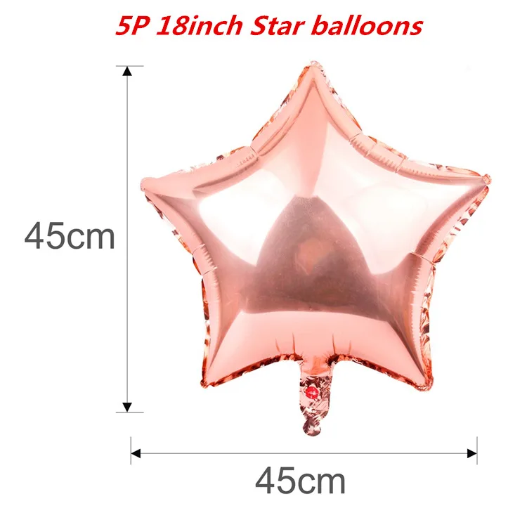 Розовое золото фольга цифры шары День рождения украшения Сердце Звезда конфети