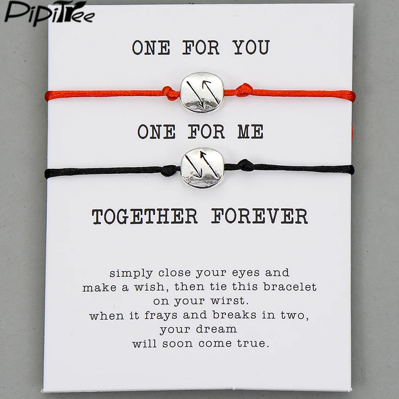 Pipitree 2 шт./компл. One for you me пара навечно браслеты для влюбленных женщин мужчин