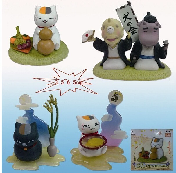 4 шт./компл. Natsume Nyanko сенсей фигурки аниме ПВХ brinquedos Коллекция Цифры Игрушки для