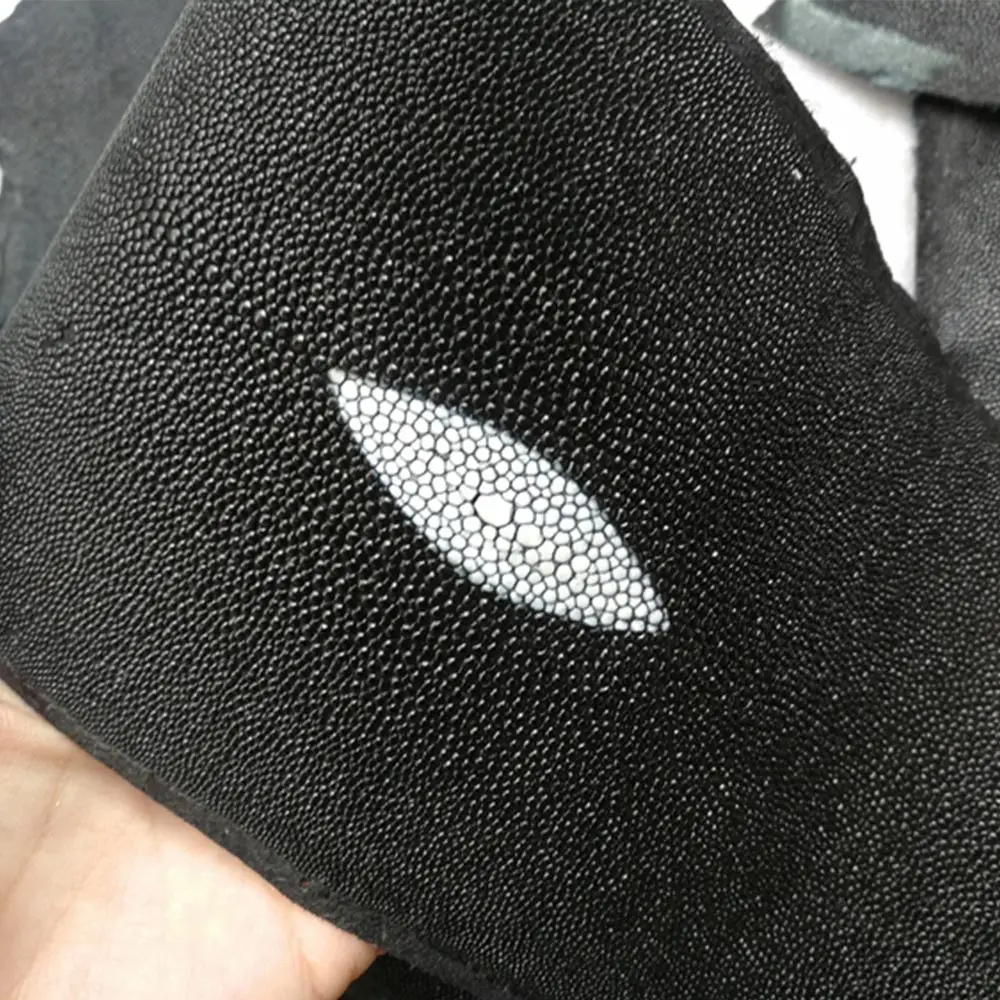 Кожа ремесло Подлинная ската натуральная Manta Ray рыбья кожа DIY кожаные ремесленные часы пояс нож сумка ручка стандартный материал черный