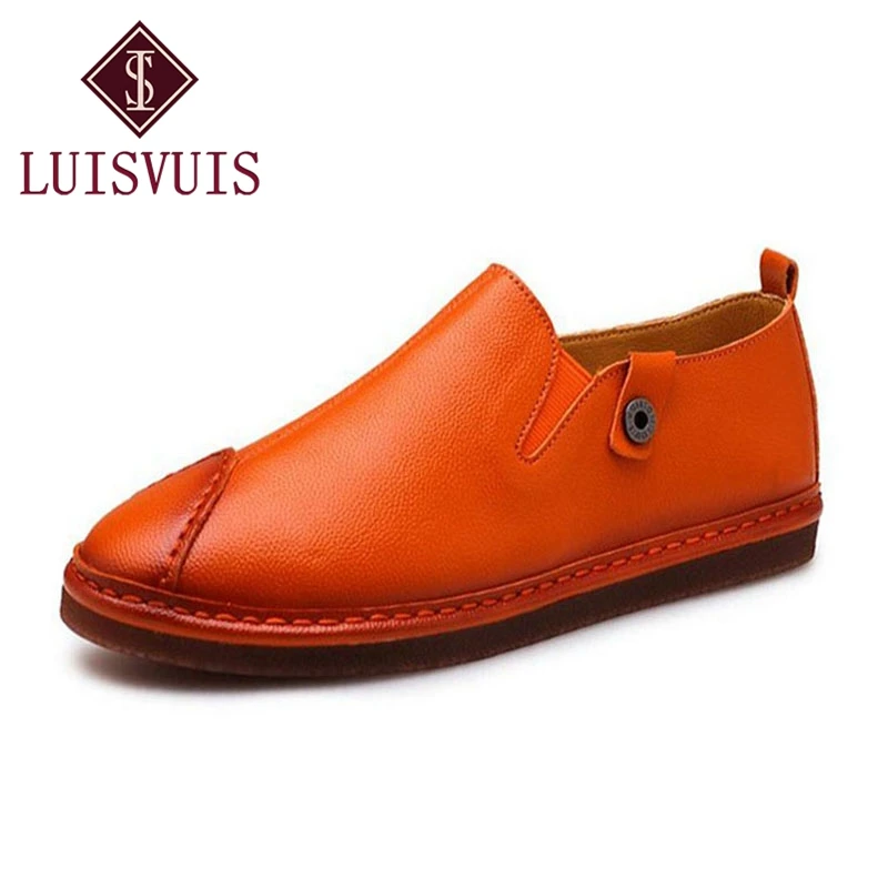 LUISVUIS классический Мужская повседневная кожаная обувь модные Разделение кожа без