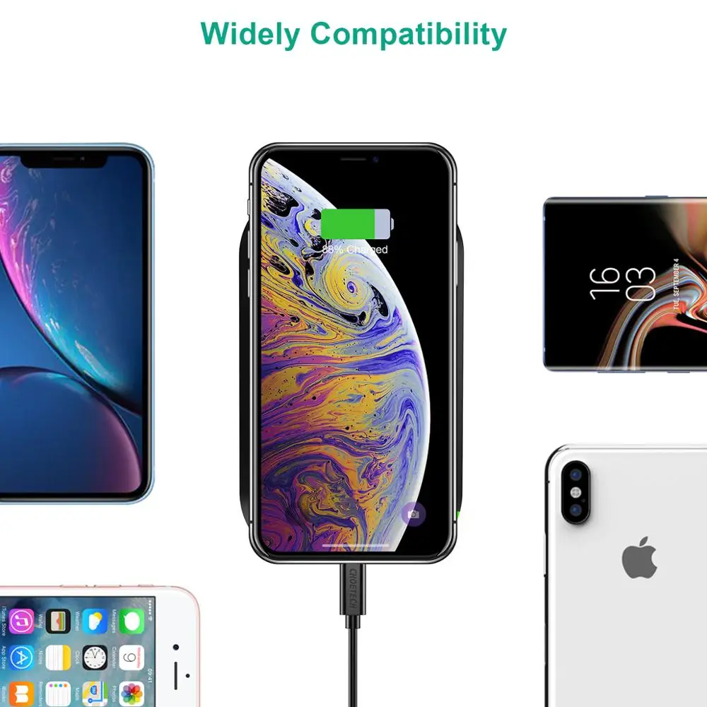 CHOETECH 3 катушки 10 Вт Qi Быстрое беспроводное зарядное устройство для Samsung S8 S9 S10 iPhone X