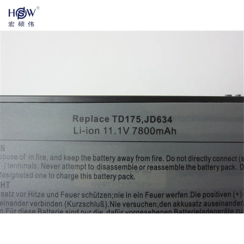 Аккумулятор для ноутбука HSW 9CELL 7800 мАч Новая батарея DELL Latitude D620 D630 D631 D640 PC764 GD775 JD610