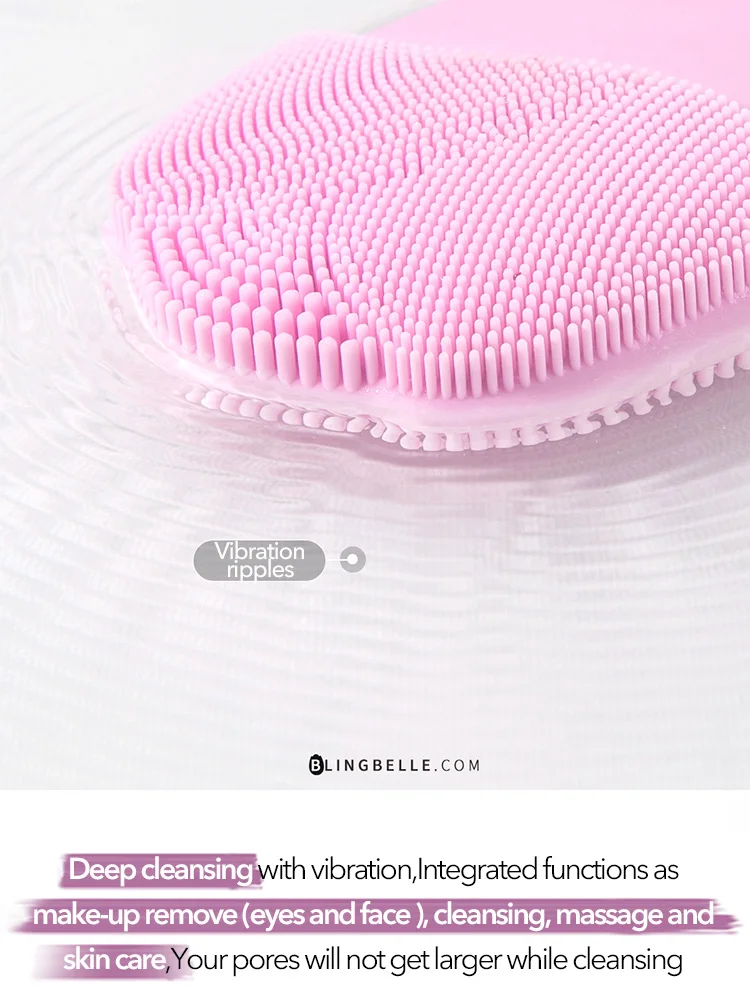 BlingBelle Мягкая силиконовая Очищающая щетка для лица для мытья высокочастотного лица Usb зарядка силиконовый массажер для кожи лица уход