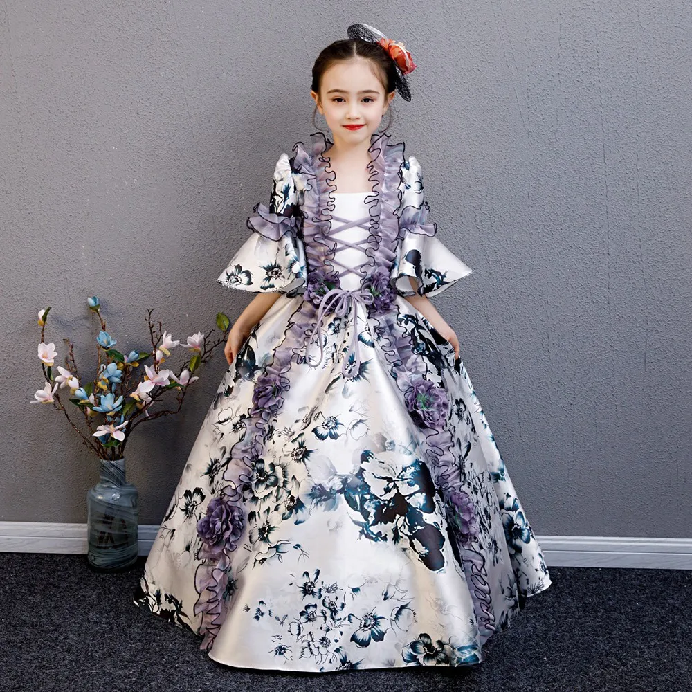 

Cosplay Lolita Rococo Victorian Princess Costume Kid's Dress Outfits Costume Golden Vintage Cosplay Party Birthday