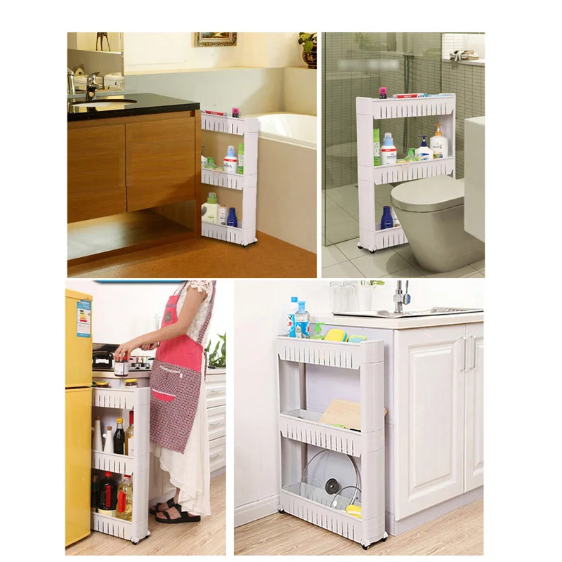 1 шт. белая полка для хранения зазоров кухонного подвижная Пластиковая Полка