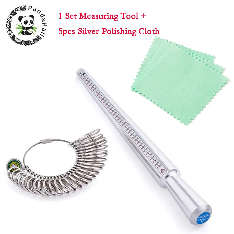 Measuring Tool Cloth ЮВЕЛИРНЫЕ ИНСТРУМЕНТЫ, кольцо, увеличитель, ручка оправки, молотки, кольцо, измерительная палочка для пальцев, 5 шт., ткань для полировки ювелирных изделий F80 - Цвет: Measuring Tool Cloth