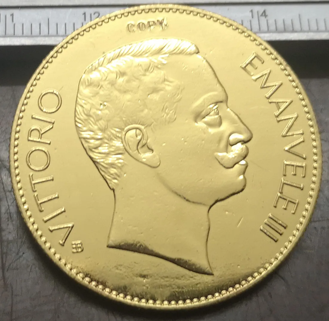 1903 Италия 100 лир-Витторио Emanuele III Золото Имитация монеты