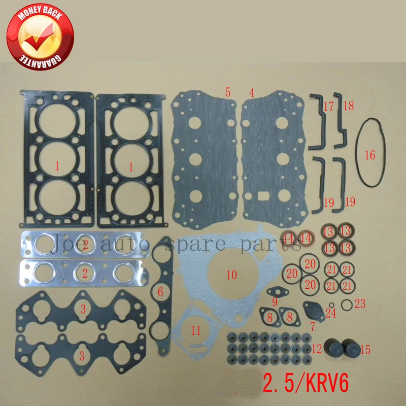 Полный комплект прокладок для двигателя K5 KV6 KRV6 Kia Carnival V6 2.5L 2497CC 1998 0K558 10 270B 50240600|full