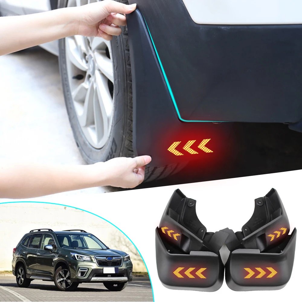 Car Mud Flaps Front Rear Mudguards Splash Guards Mudflaps For Safety Reflective Warning Fender For Subaru Forester SK