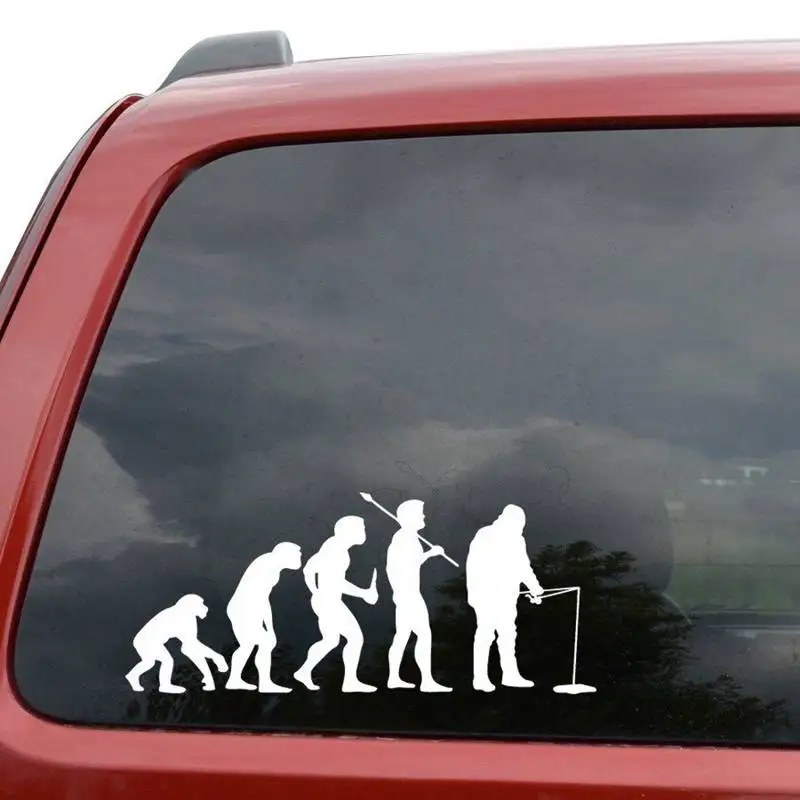 Рыба Эволюция наклейка охотника рыболовные снасти магазин полые Стикеры Рыбалка